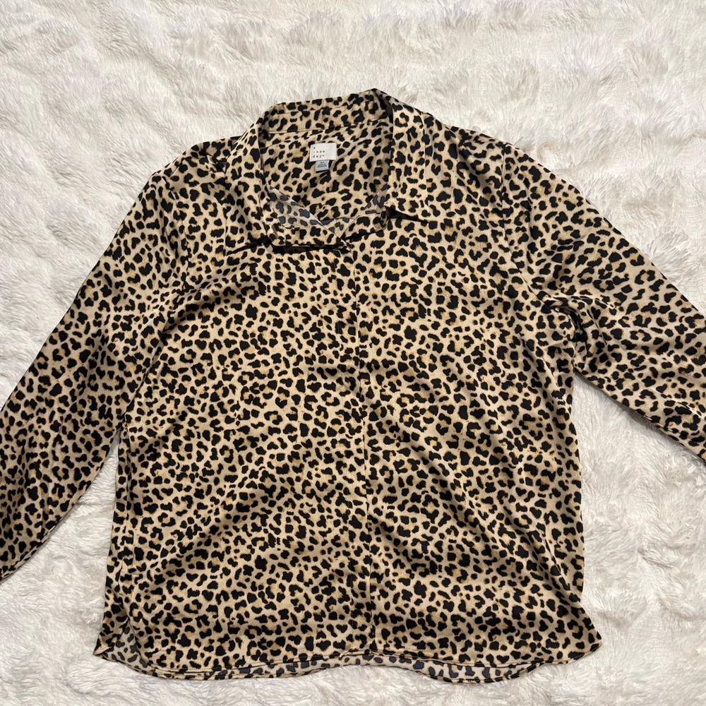 a new day Leopard Print Blouse satin